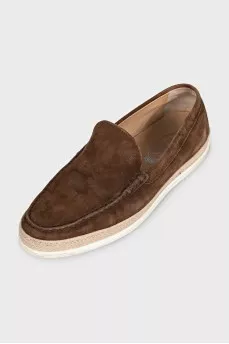 Men's brown suede loafers