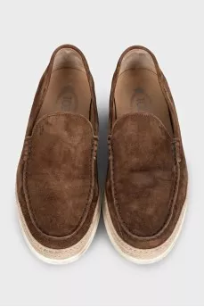 Men's brown suede loafers