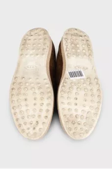 Men's brown suede loafers