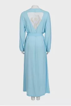 Semi-sheer maxi dress with embroidery