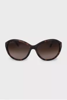 Brown sunglasses with rhinestones on the temples