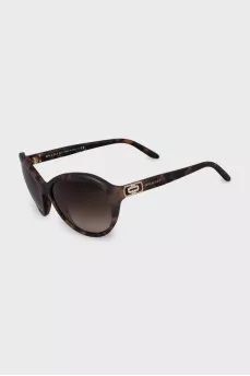Brown sunglasses with rhinestones on the temples