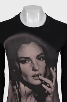 Black printed long sleeve