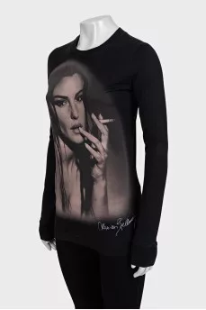 Black printed long sleeve