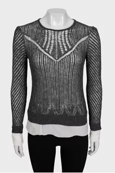 Gray jumper made of wool and silk