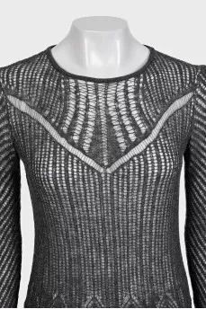 Gray jumper made of wool and silk