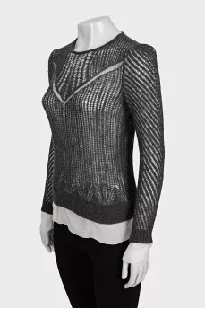 Gray jumper made of wool and silk