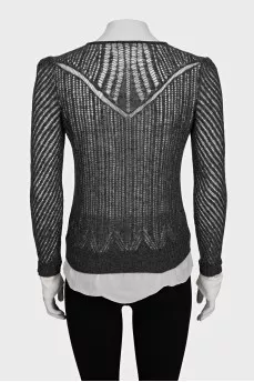 Gray jumper made of wool and silk