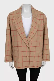 Straight jacket with a checkered print
