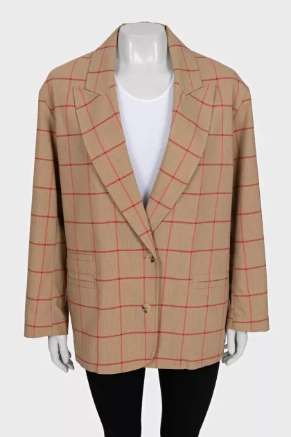 Straight jacket with a checkered print