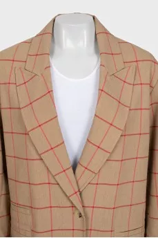 Straight jacket with a checkered print