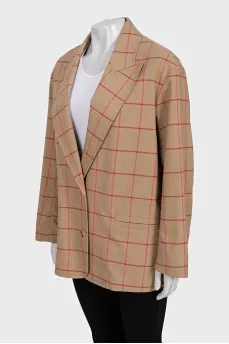 Straight jacket with a checkered print