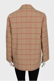 Straight jacket with a checkered print