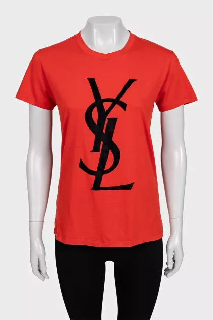 Vintage orange t-shirt with signature print
