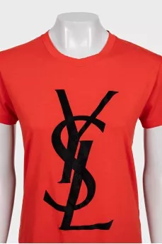 Vintage orange t-shirt with signature print