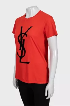 Vintage orange t-shirt with signature print