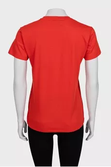 Vintage orange t-shirt with signature print