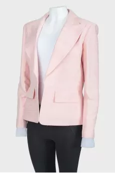 Jacket without fasteners with tulle on the cuffs