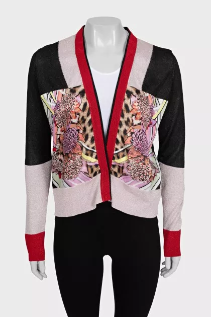 Cardigan with printed buttons