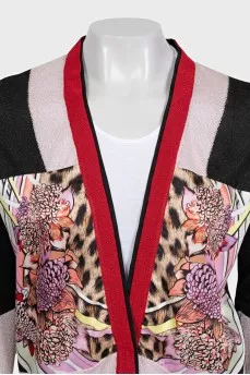 Cardigan with printed buttons