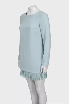 Light blue dress with decorative fringe