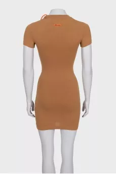Brown bodycon dress with tag