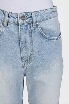 Straight-leg jeans with rolled hem