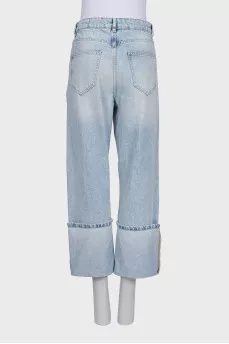 Straight-leg jeans with rolled hem