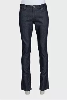 Men's dark blue straight fit jeans with tag