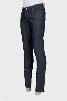 Men's dark blue straight fit jeans with tag
