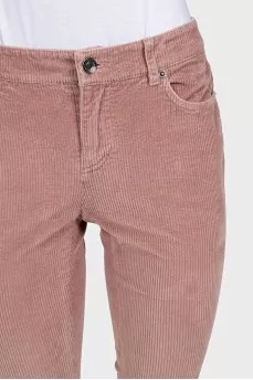 Pink corduroy tapered trousers