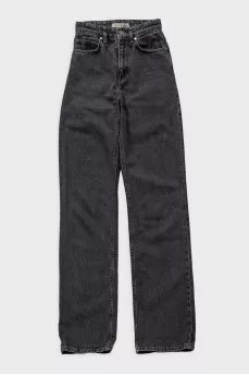 High-waisted straight jeans