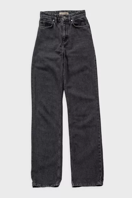 High-waisted straight jeans