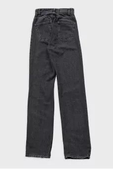 High-waisted straight jeans