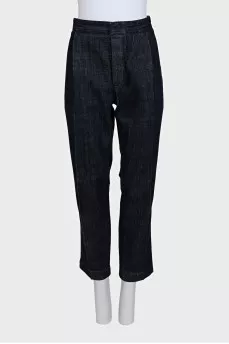 Dark blue straight-leg jeans