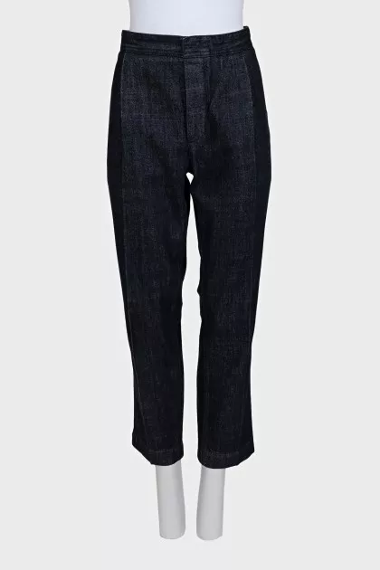 Dark blue straight-leg jeans