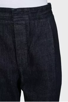 Dark blue straight-leg jeans