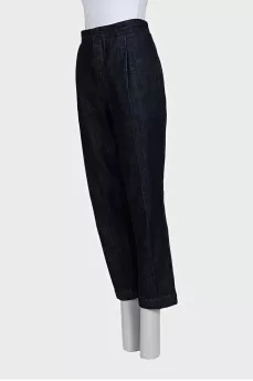 Dark blue straight-leg jeans