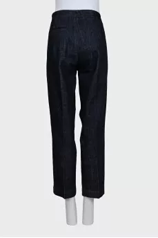 Dark blue straight-leg jeans