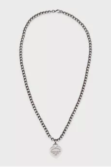 Silver necklace with heart pendant