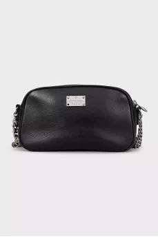 Leather crossbody bag with decoration
