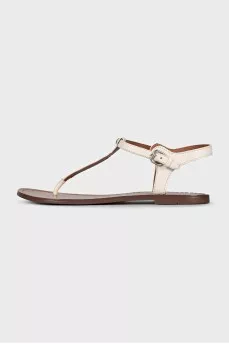 White leather sandals