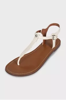 White leather sandals