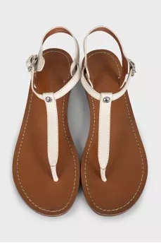 White leather sandals