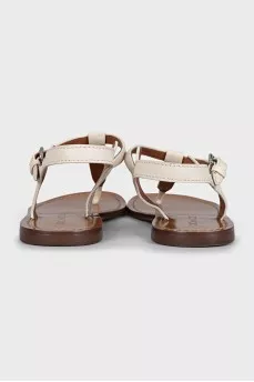 White leather sandals