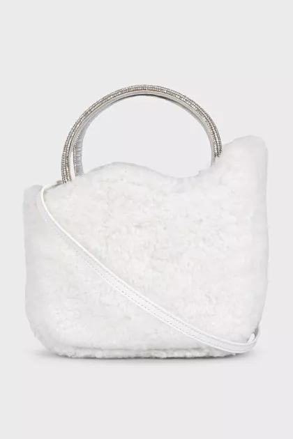 White Ivy sheepskin bag