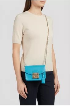 Metropolis bag in blue leather