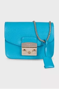 Metropolis bag in blue leather