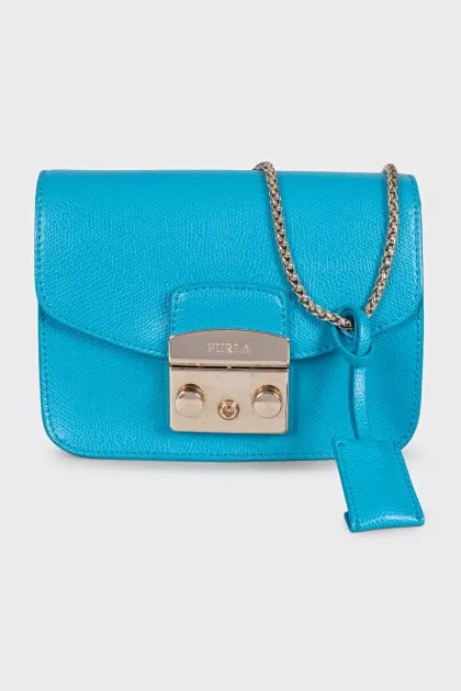 Metropolis bag in blue leather
