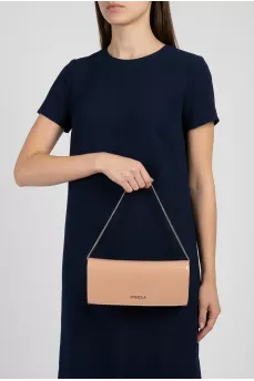 Patent leather clutch on a chain